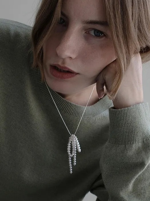 Pearl Bow silver Necklace 韓国コスメ 韓国ブランド レディースファッション アクセサリー ピアス 指輪 イヤリング 韓国人気 アイドル