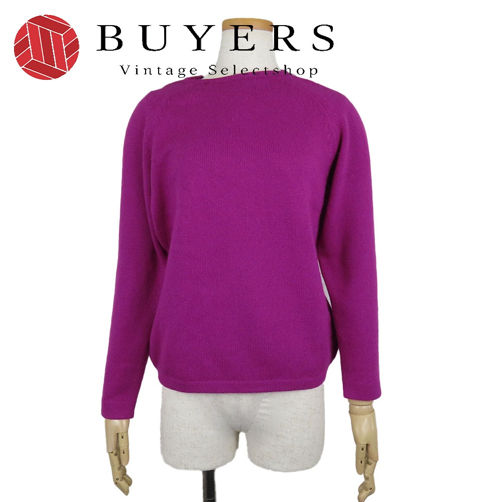 中古 セーター M ウール シルク ナイロン パープル ニット 長袖 アパレル レディース 女性
