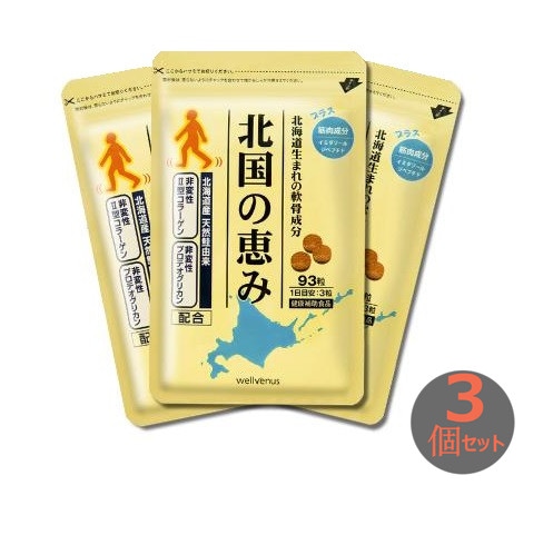 北国の恵み 93粒 約6ヶ月分 プロテオグリカン サプリ グルコサミン を超えるパワー サプリメント 3袋 セット 11,162円