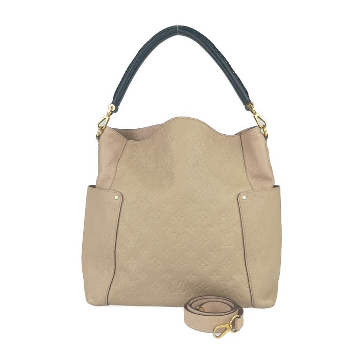 LOUIS VUITTON ルイ ヴィトン ショルダーバッグ モノグラムアンプラント バガテル M50075 デュンヌ ゴールド金具 レザー レディース 2WAY トートバッグ【本物保証】