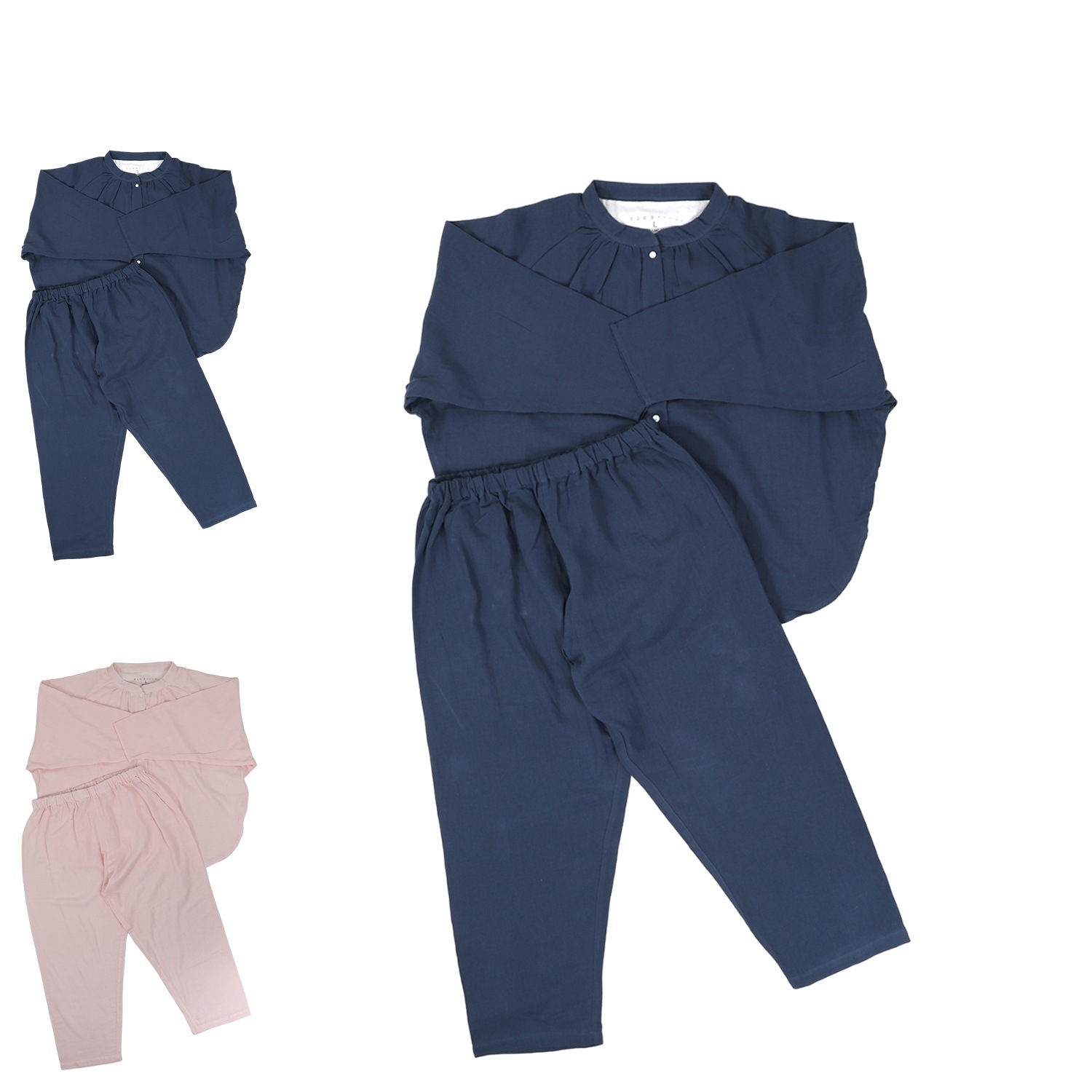 パジャマ ルームウェア 部屋着 セットアップ ナイトウェア ラグラン レディース ネイビー ピンク D93102-30