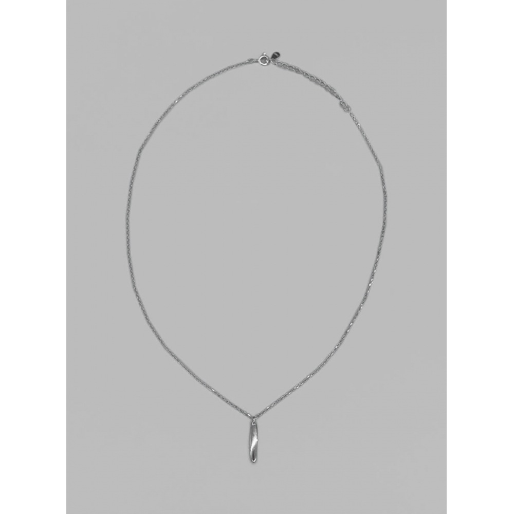 ブラックアップ (SILVER 925) ツーイリング ドロップ ネックレス