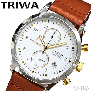 トリワ (11) LCST106 CL010212 TRIWA Ivory Lansen Chrono ブラウンレザー 時計