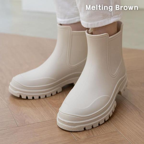 夏のシンプルカジュアルチェルシーレインブーツ 2色