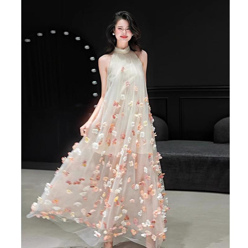 絶美な超仙気モーニングドレス女2026高級感のある甘い花花嫁モーニングショット婚約ドレススカート