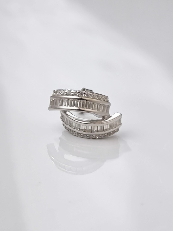 【Silver 925】ダブルラインフープピアス