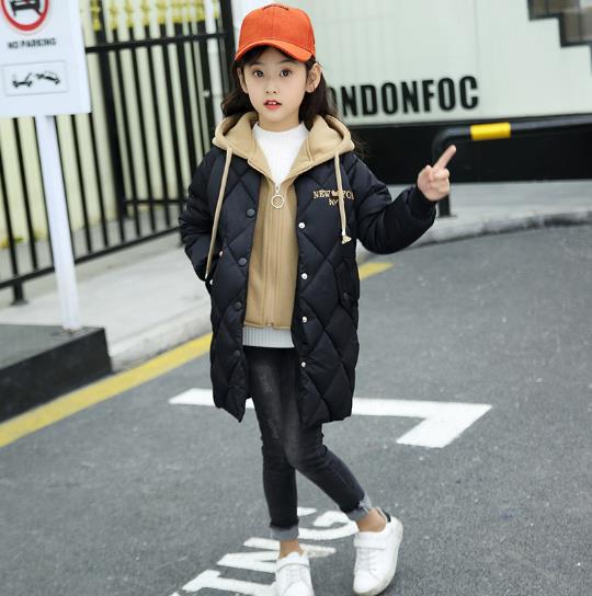 中綿コート キッズ 子供服 中綿ジャケット アウター 女の子 ベンチコート 裏起毛 フード付き ロン