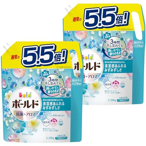 ボールド 【まとめ買い】[大容量] 洗濯洗剤 液体 フレッシュフラワーサボン 詰め替え 2,200G×2袋