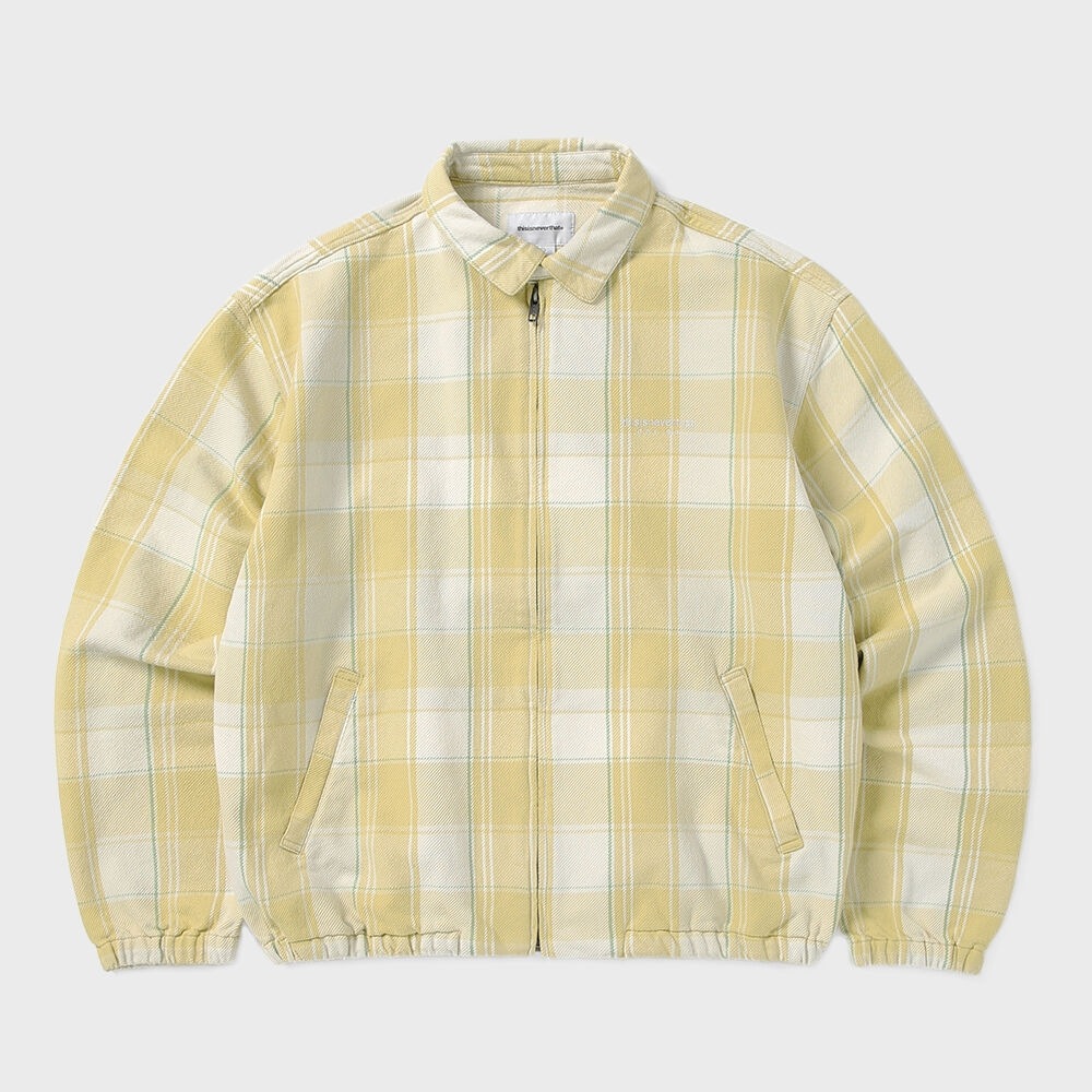 ディスイーズネバーゼット ビッグチェックフランネルジャケット イエロー