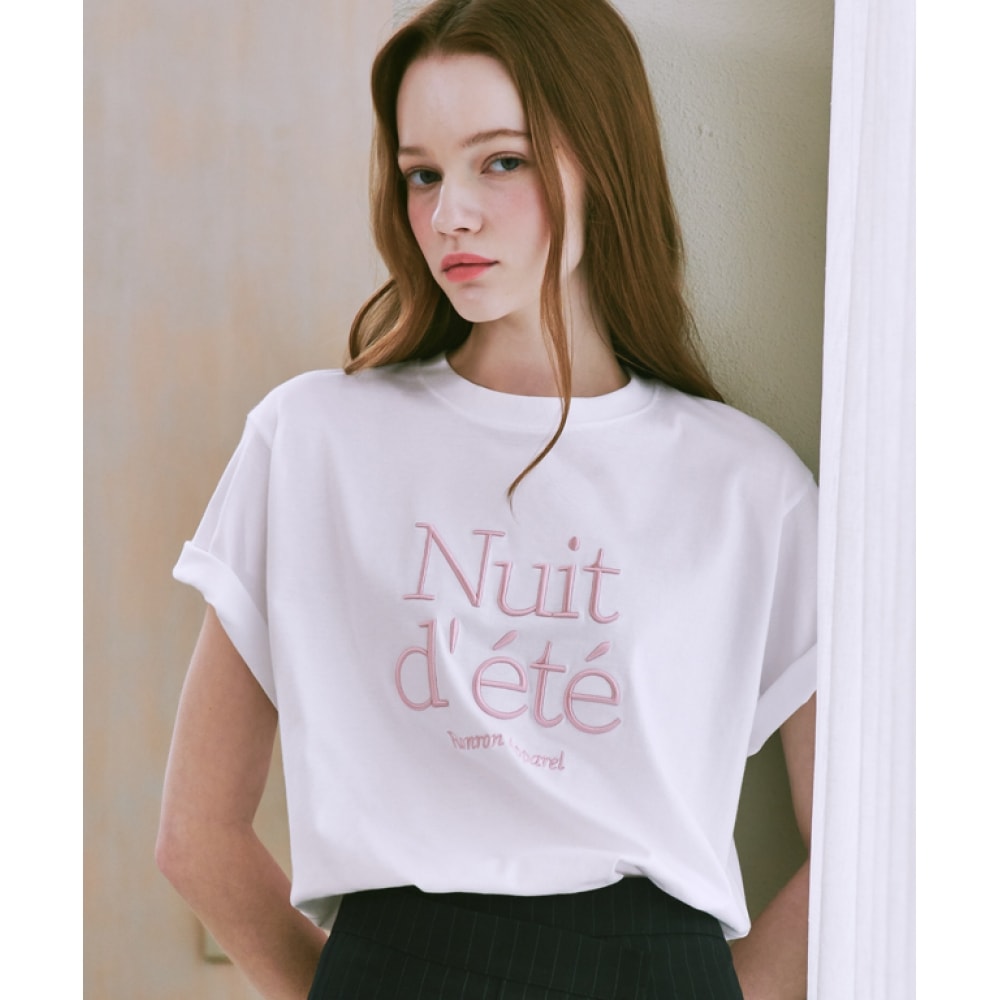 ロンロン サマーナイト Tシャツ ホワイト ピンク