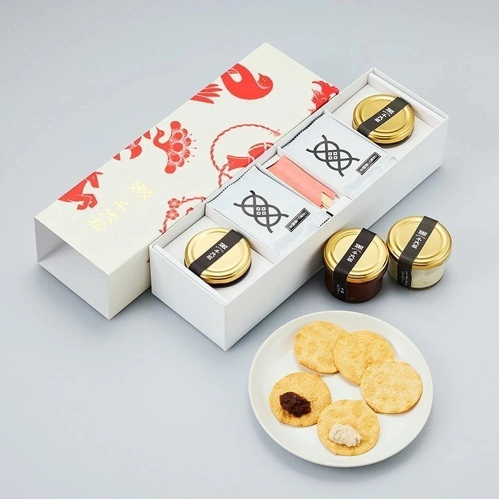 玄米のディップせんべい(素焼き20枚とディップ2種詰合せ)