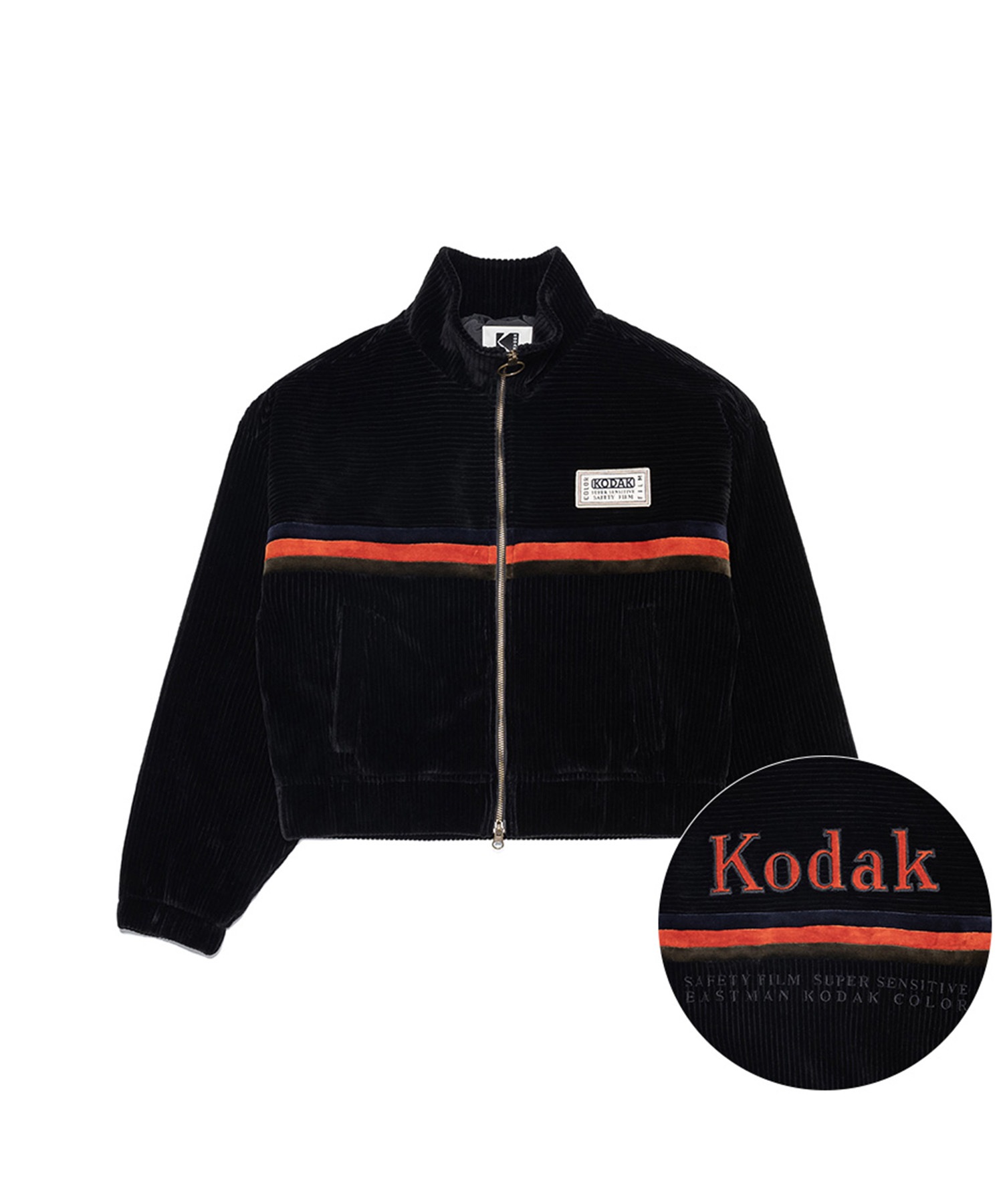 KODAK (LFTN1キャリー) コダカラーロゴコーデュロイジップアップジャケットレディースブラック 25,724円
