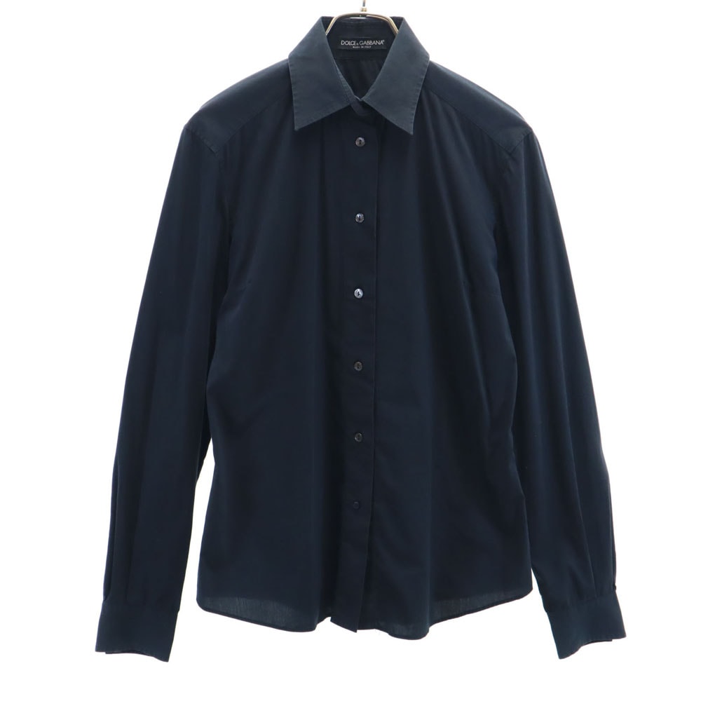 長袖 シャツ 38 ブラックネイビー系 レディース