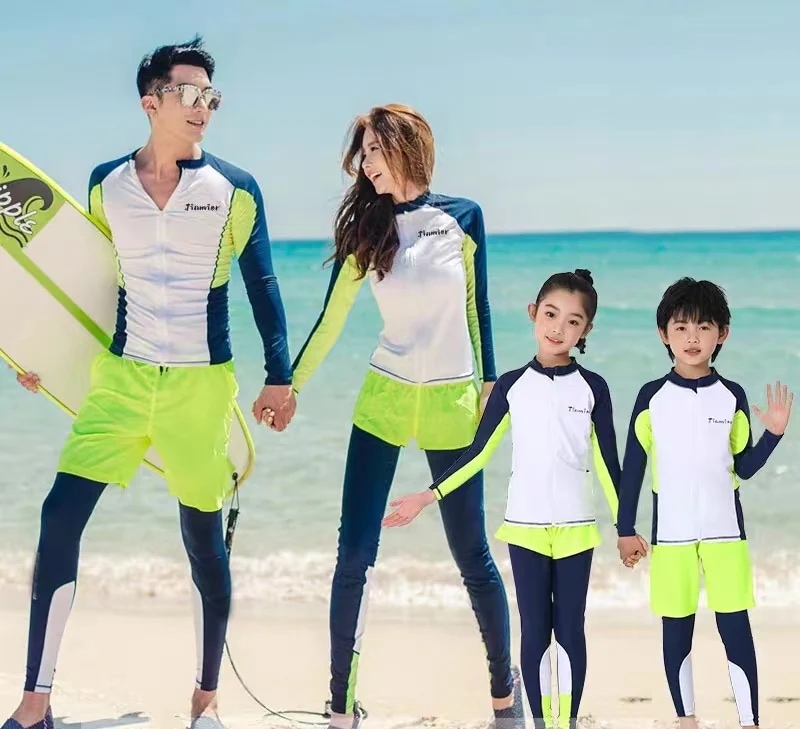 日焼け止め親子タイプカップル水着分身長袖ロングパンツ韓国ファッション ラッシュガード