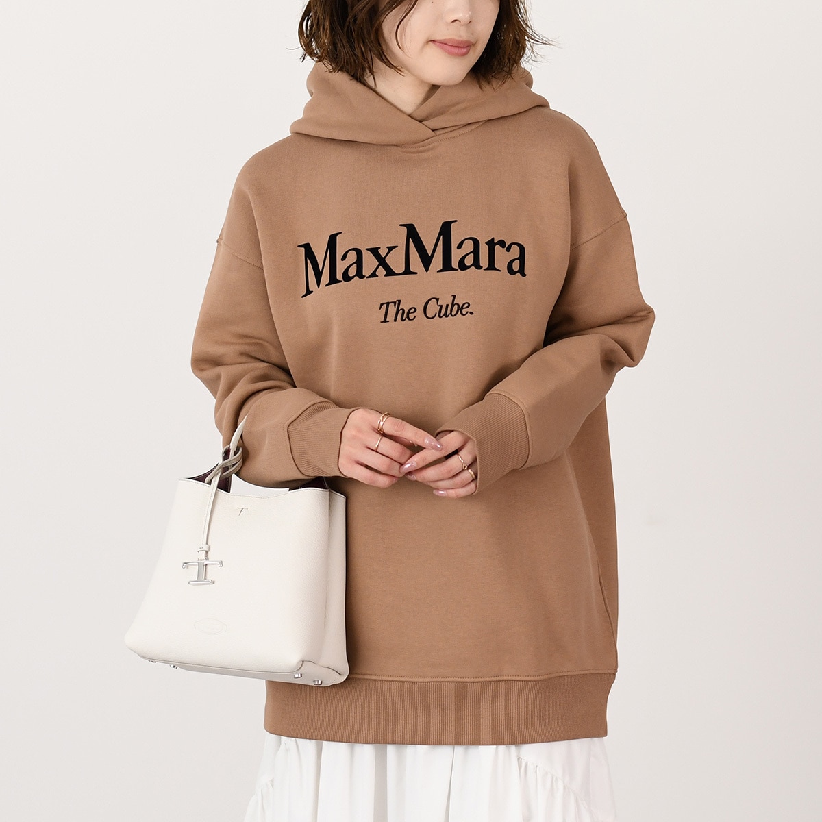 S Max Mara マックスマーラー パーカー フーディー スウェット トップス FELPA フェルパ 2519921021600 レディース キャメル コットン ジャージー ロゴ 長袖