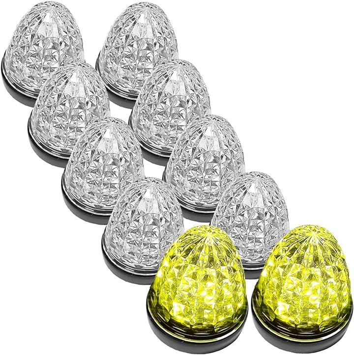 24V トラック用 LED マーカーランプ サイド クリスタルカット仕様 16LED 汎用 クリアレンズ イエロー( クリアレンズ イエロー, 10個)