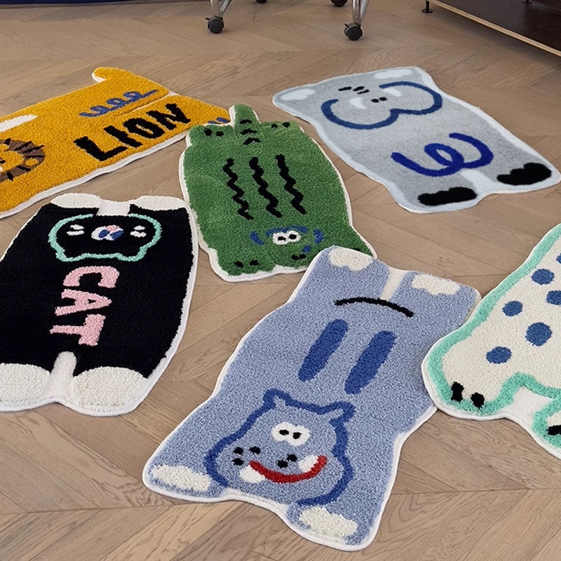 【速達!】漫画動物の房絨毯子供絨毯ベッドサイド絨毯吸水・滑り止めカシミヤを模したマットベッドサイド絨毯 5,456円