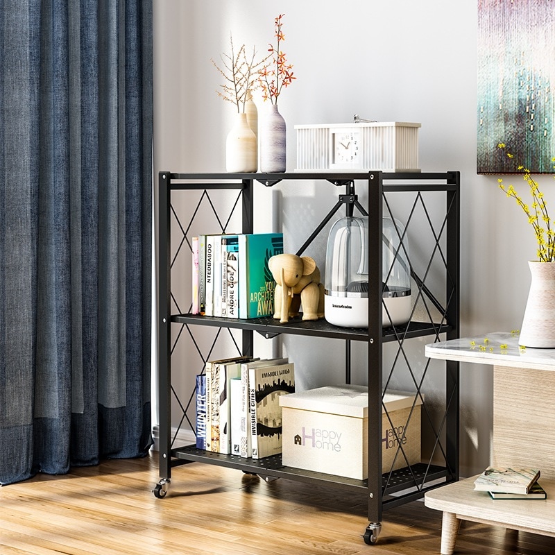 設置不要折りたたみ棚収納ラック床置き多層オーブンポットラック電子レンジ収納収納ラック