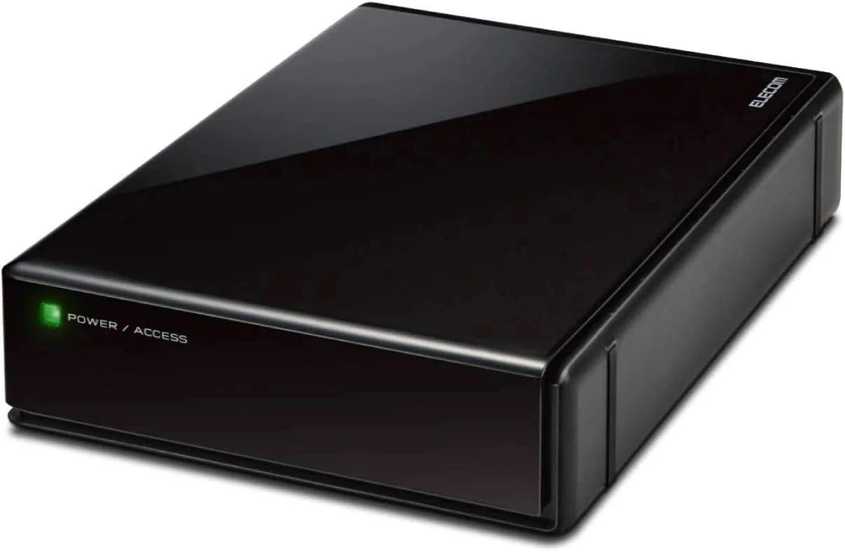 HDD 外付けハードディスク 8TB SeeQVault対応 テレビ録画 かんたん接続ガイド付き 静音ファンレス設計 ブラック ELD-QEN2080UBK