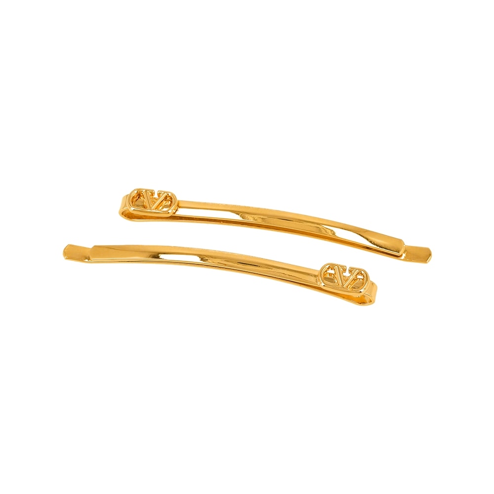 Valentino 6W2J0X69 MET L01 (J0X69 MET L01) Garavani Vlogo クリスタルヘアクリップ