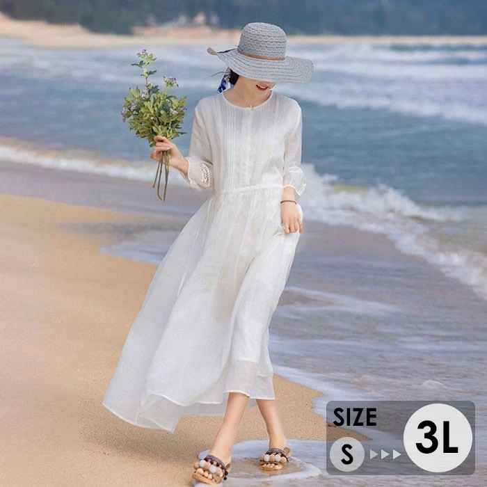 リゾートワンピ 夏ワンピース 白ワンピース 大人可愛い ゆるワンピ リゾートワンピース レディース リゾート ワンピース サマー ワンピ 体型カバー オシャレ ロング丈 ロングワンピ 春 夏 パーティ