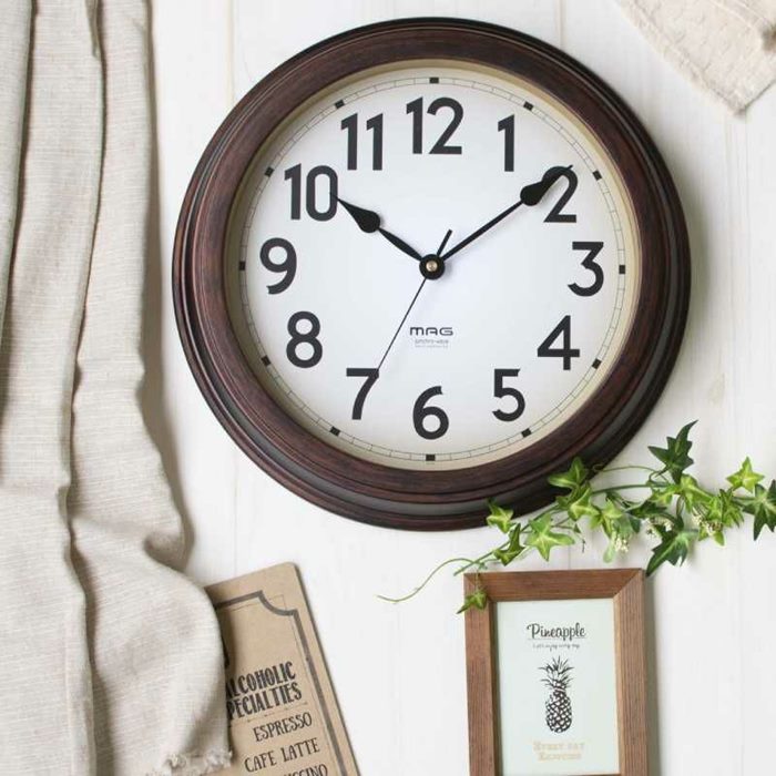 壁掛け時計 電波時計 おしゃれ レトロ アンティーク調 和風モダン 大正館 連続秒針 直径 35.5cm