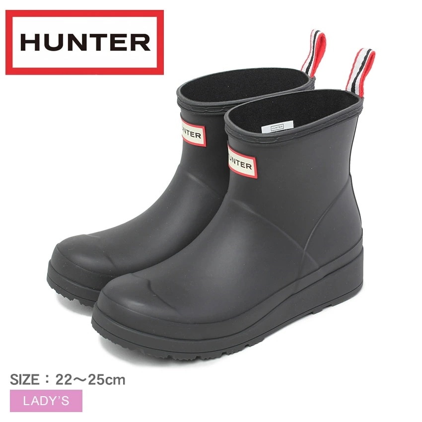 レディース オリジナル プレイ ショートブーツ WFS2020RMA レディース ショートブーツ 雨靴 耐水 防水 ラバー 長靴 ブランド おしゃれ レインシューズ 雨 梅雨 台風 ブラック