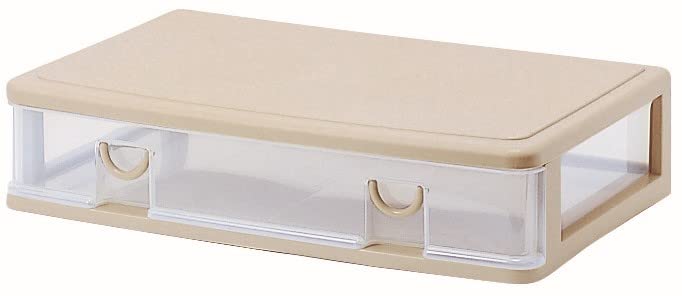 サンコープラスチック 衣類収納薄型 ワイドエルピス 幅61×奥40.3×高13.4cm ソフトベージュ 10個入