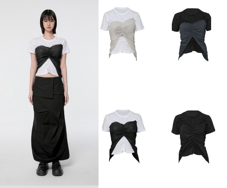 [2024 S/S] Bustier Layered T-Shirt 半袖Tシャツ 4color