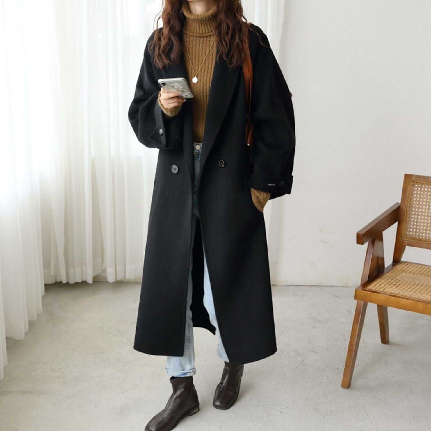 コート アウター ロング モノトーン チェスターコート 袖コンシャス ワッペン ガウンコート ミディアム丈 袖あり 長袖 ポケット付き アウター 羽織り 大人可愛い きれいめ シンプル lout054