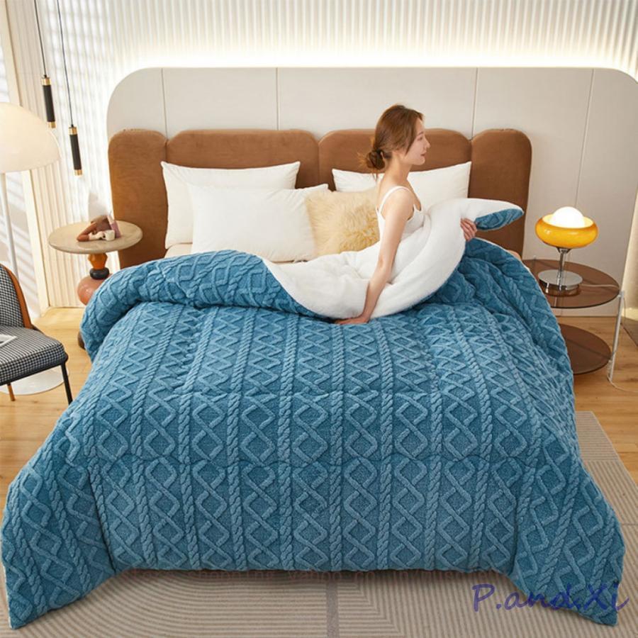 掛けふとん あったか 掛け布団 冬用 フランネル シープボア調 立体切り花 3層構造 ふわふわ 起毛素材 蓄熱保温 雲に包まれる 中綿入り 暖かさを実感 秋冬