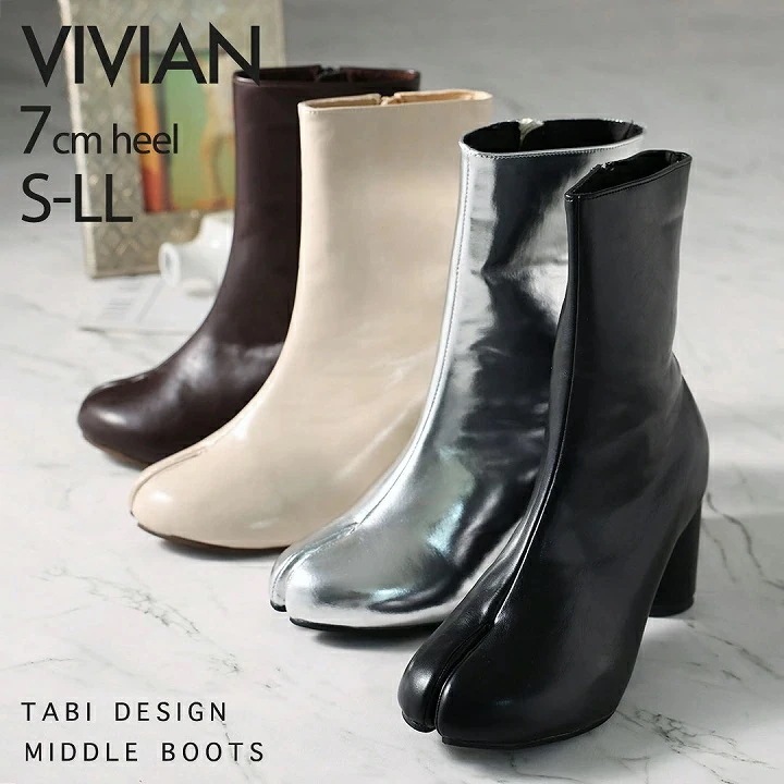 【即お届け】24年秋冬再販 足袋ブーツ ブーツ レディース ミドル ショートブーツ 足袋 ローヒール チャンキーヒール 太ヒール 大きいサイズ 小さい 歩きやすい 疲れない ブラ