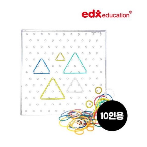 ブレインフォレストEDX三角透明ジオボード11x11ピン学習セット10人用幼稚園児童家学院教授