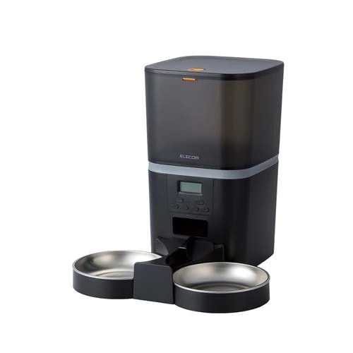 エレコム PET-AF02BK ペット用自動給餌器 2匹用ブラック