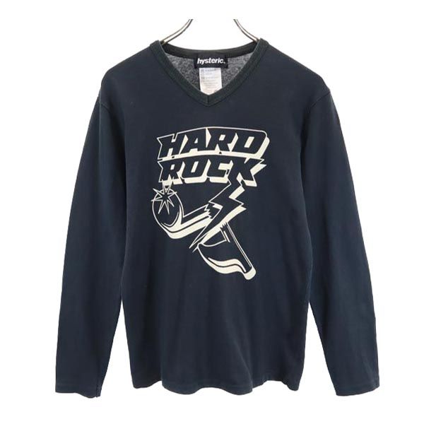 ヒステリック 日本製 ロゴプリント 長袖 Tシャツ FREE ブラック系 HYSTERIC ロンT レディース