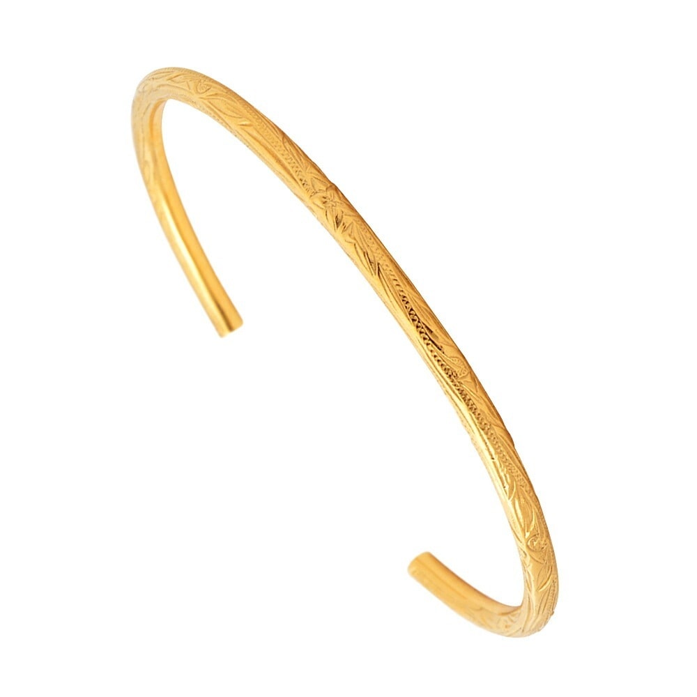 ハワイアンジュエリー オープン バレル 甲丸 バングル レディース メンズ サージカルステンレス