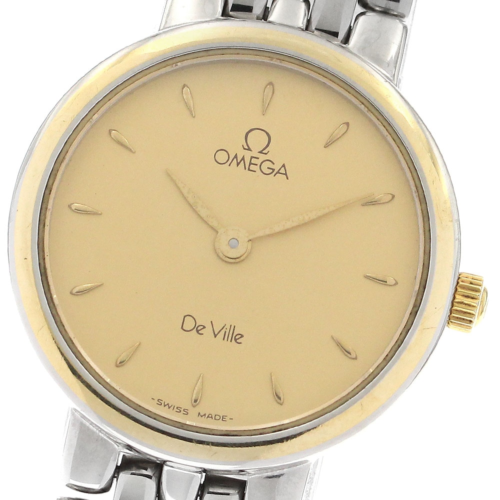 オメガ OMEGA デビル デイト YGベゼル クォーツ レディース _896816【中古】