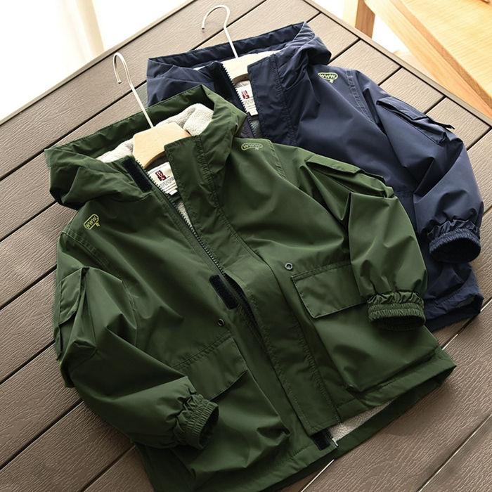 トップス 無地 シンプル買い占め中 防寒 厚手 キッズジャケット 春秋冬 フード付き ジャンパー 保温 上着 裏ボアジャケット 柔らか カジュアル 長袖 男の子
