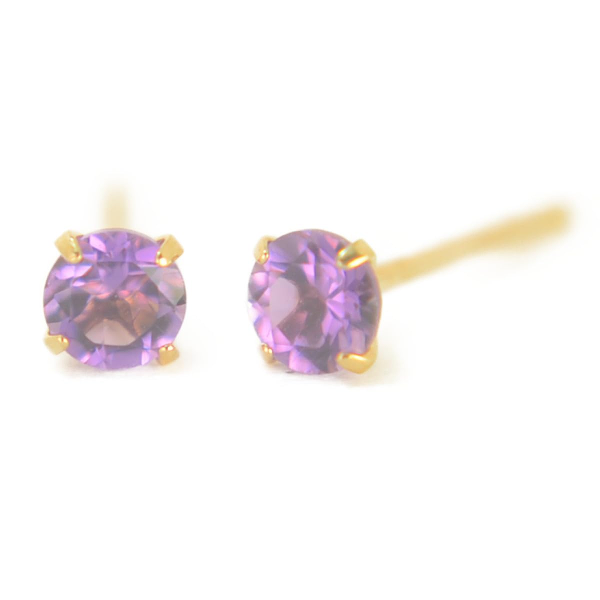 K18天然アメジストピアス 【1ペア 両耳販売】 アメジスト ピアス イエローゴールド ピアス K18 k18 K18YG k18yg 18金 yokomountain
