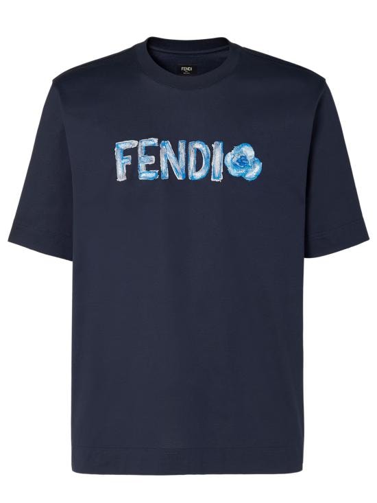 FENDI Men T-Shirts FY0936AYXV F0PTH Blu