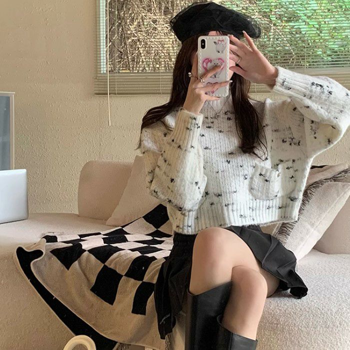 AW 新作 ダルメシアン ハーフハイネック ニット