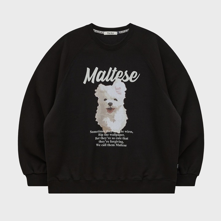 Maltese GOOREUM MTM ラグランスウェットシャツ BLACK