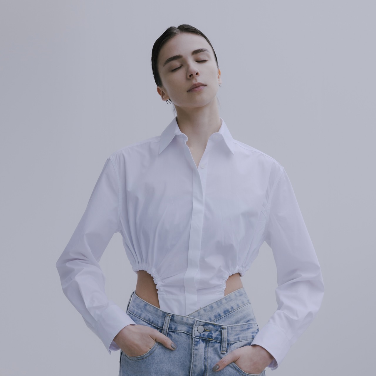 ウエストカットジャンプスーツ　ブラウス　レディース　オールシーズン　シンプル