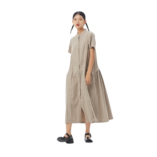 夏のビッグサイズ女性のゆったりとした着やせ綿麻ワンピースカジュアルスカート