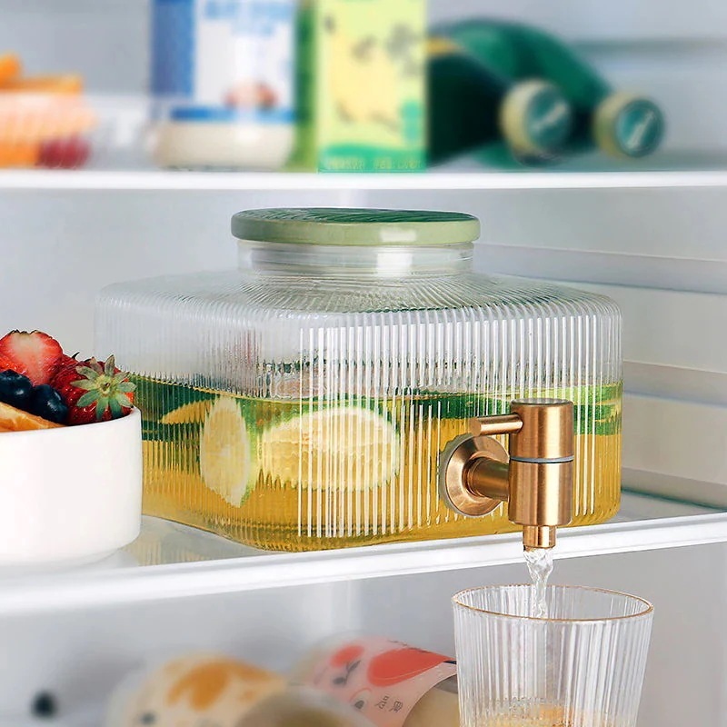 き冷蔵庫コールドケトルガラス飲料バケツ家庭用高温耐性大容量ジュースバケツコールドケトル30%までに制限