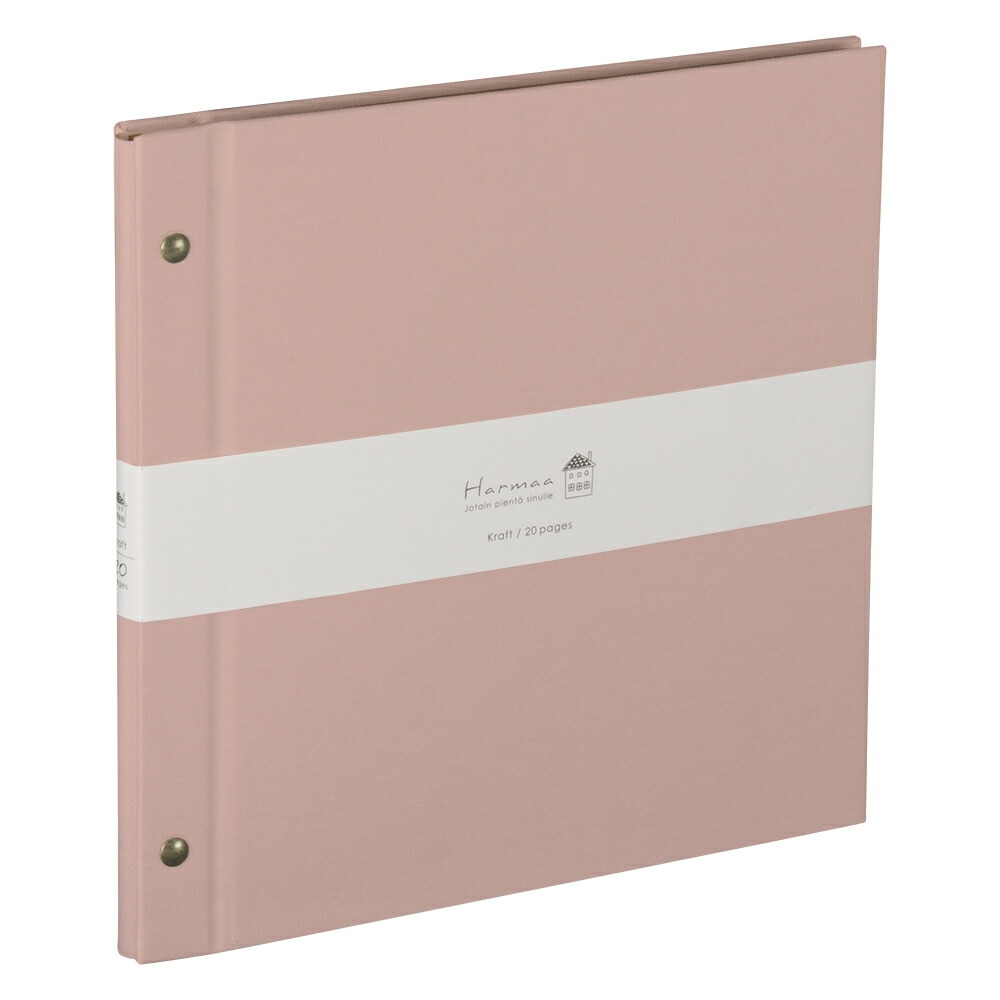 （まとめ買い）ハルマー 外ビス式アルバム デミ プラコート台紙（クラフト） ピンク A-HRD-201-P [x3]