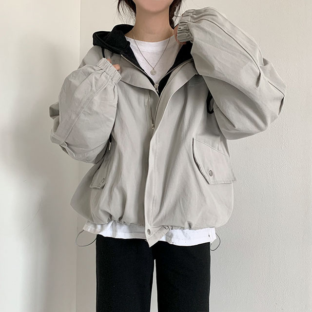韓国の女性ファッション / オーバーフィットコットンモッズジャケット jk1011