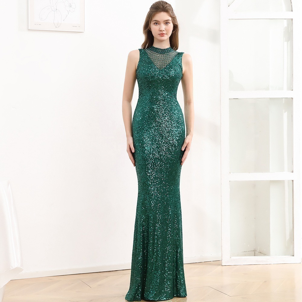 ワンピースドレス イブニングガウン2025新しいディナーパーティーイブニングホステスドレス ワンピース