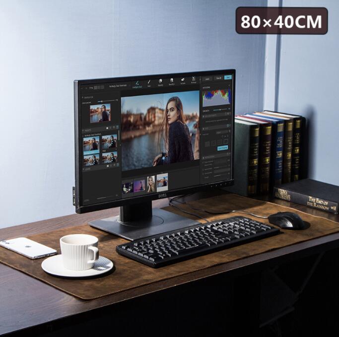 「品質良い」本革 デスクマット パソコンマット 80*40cm　厚手牛革 デスクマットレザー 本革 メンズ デスクマット パソコンマット テーブル マウスパッド テーブルマット オフィスや自宅用 ハー