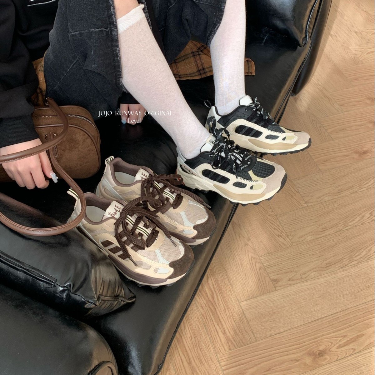 11 女性のための厚いソースの本物の革のメッシュパパの靴 r n1001- Jo2601-1ブラック r n1002- Jo2601-1アプリコットカラー r n2